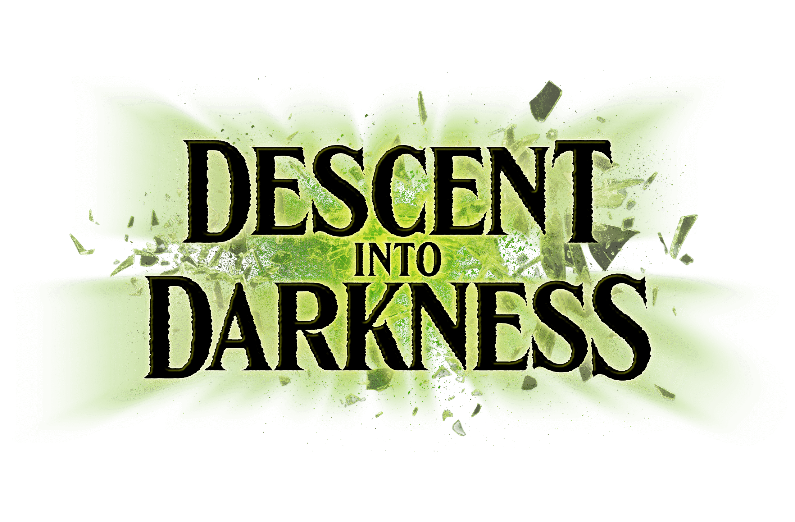 Descent Into Darkness attraction logo at Fear Farm Haunted Fairgrounds.