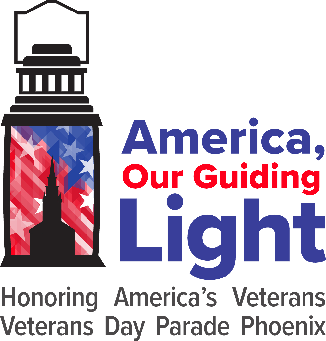 Honoring America’s Veterans Parade official logo — a symbol of Phoenix’s Veterans Day parade.