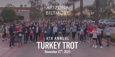 Runners at the Arizona Biltmore Turkey Trot, starting at the Biltmore Estates Conference Center.